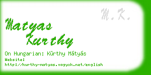 matyas kurthy business card